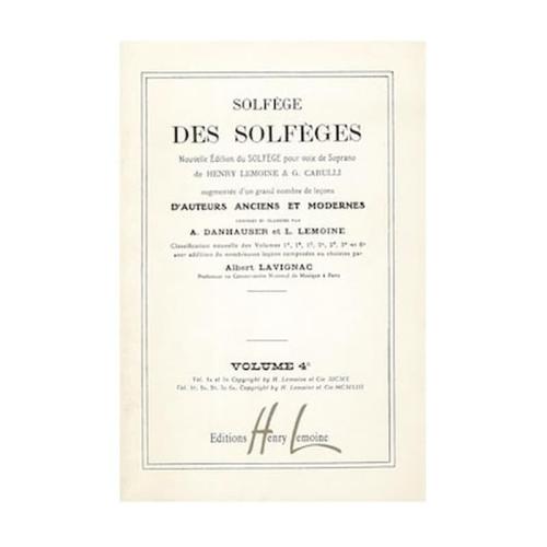 Solfege Des Solfeges, Vol.4c