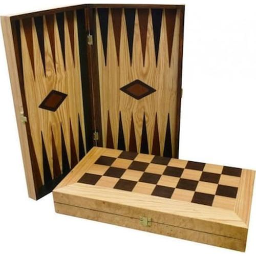 Ξύλινο Τάβλι Και Σκάκι Ελιάς 48x48cm Supergifts 800500