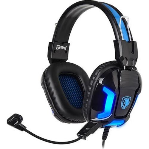 Sades Gaming Headset Element Sa-702-bl, Blue Led, 3.5mm, 40mm Ακουστικά