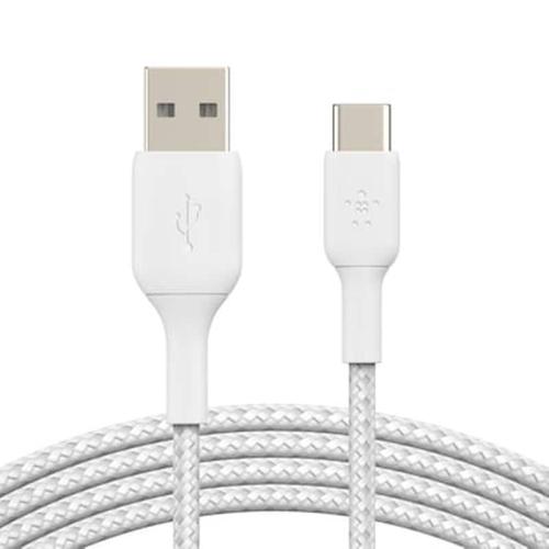 Belkin Usb-c/usb-a Cable 2m Braided, White Cab002bt2mwh