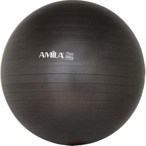 Μπάλα Γυμναστικής Amila Gymball 75cm Μαύρη 95865