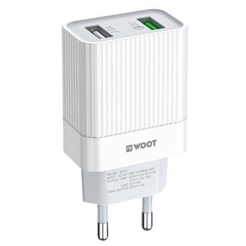 Ng Woot Wt22 Dual Port Charger Qc 3.0 18w, White