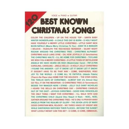 Alfred 120 Best Known Christmas Songs Βιβλίο Για Πιάνο, Κιθάρα, Φωνή