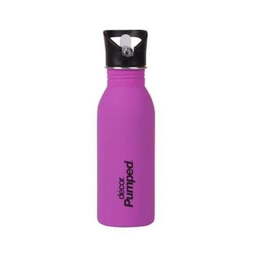 Ecolife Μεταλλικό Ανοξείδωτο Μπουκάλι Με Εσωτερικό Καλαμάκι Décor 500ml Purple Μωβ 33-de-006