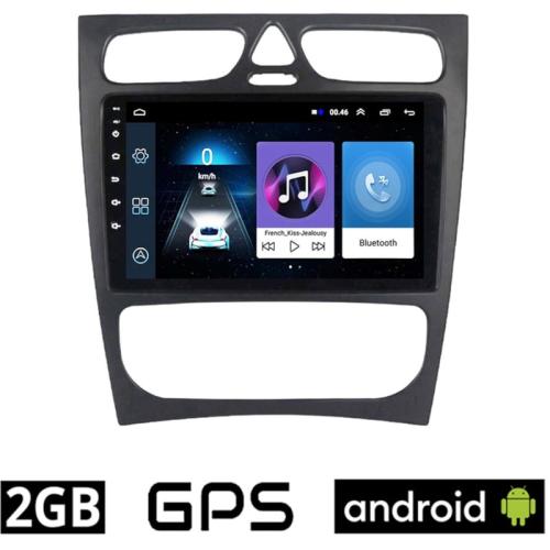 Ηχοσύστημα με Οθόνη Αφής 9 Android GPS Wi-Fi Bluetooth 2GB/16GB για Mercedes C W203 (1999-2004) - Μαύρο