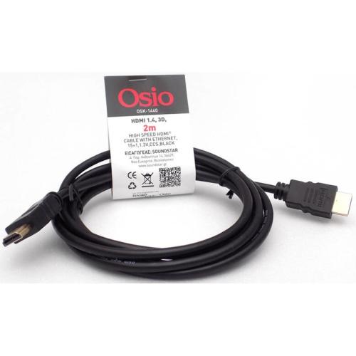 Καλώδιο Osio HDMI 1.4 Cable HDMI male - HDMI male 2m Μαύρο