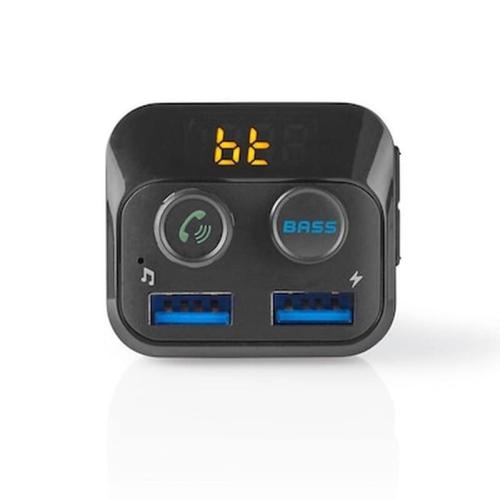 Nedis Catr120bk Car Fm Transmitter Bluetooth Bass Boost Microsd Card Slot Hands-