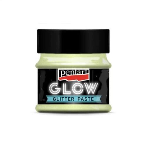 Glow Glitter Paste (φωσφορίζουσα Πάστα) 50 Ml, Pentart, Rainbow Green