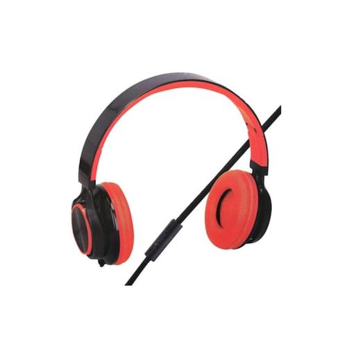 Grundig Ρυθμιζόμενα Στερεοφωνικά Ακουστικά On-ear με Ενσωματωμένο Μικρόφωνο - Κόκκινο