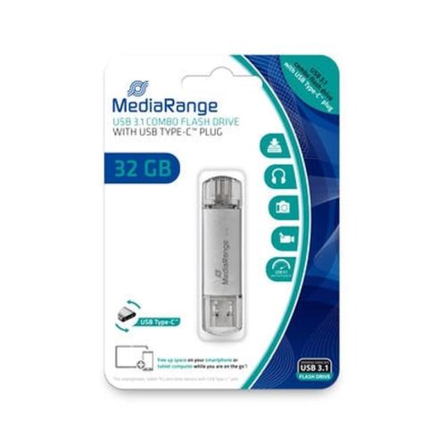 Mediarange Mr936 Usb Flash Drive 32 Gb Usb Type-a / Usb Type-c 3.2 Gen 1 (3.1 Gen 1) Silver