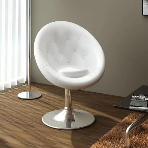 Vidaxl Καρέκλα Μπαρ Λευκή Από Συνθετικό Δέρμα