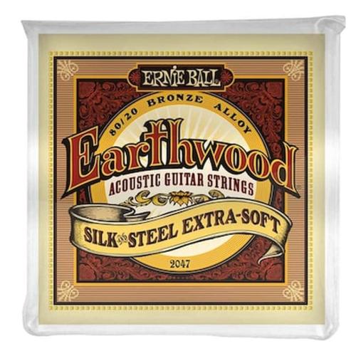 Σετ 6 Χορδές Ακουστικής Κιθάρας Ernie Ball 2047 Earthwood Silk - Steel Bronze 010 - 050