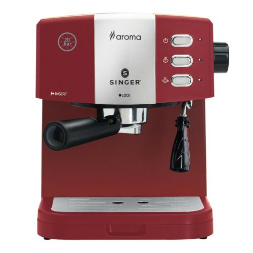 Μηχανή Espresso SINGER ES-851R 850 W 20 bar Κόκκινο - Ανοξείδωτο