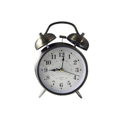Μεταλλικό Vitage Ρολόι Ξυπνητήρι Με Φως Διπλό Κουδούνι Σε 2 Σχέδια 15x12cm Κλασσικό