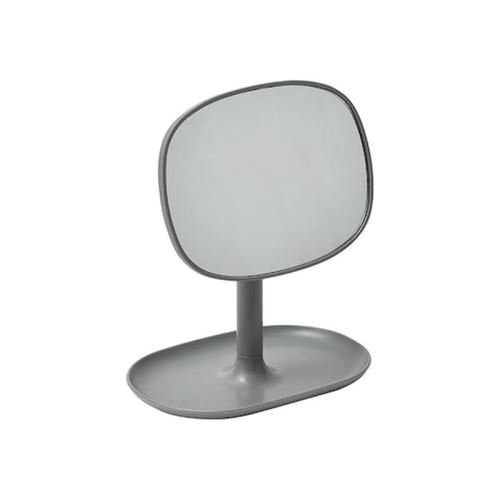 Επιτραπέζιος Καθρέφτης Σε Σχήμα Οπίσθιου Κατόπτρου, Σε Γκρι Χρώμα, 16x10.5x20cm