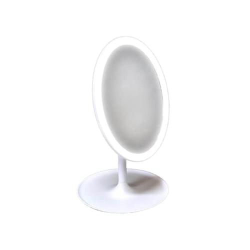 Φωτιζόμενος Καθρέφτης Μακιγιάζ Με Led, Οβάλ Σχήμα Σε Λευκό Χρώμα, 18x31.5cm