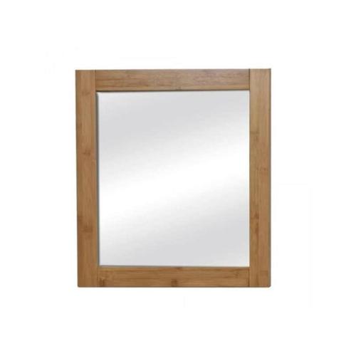 Τετράγωνος Διακοσμητικός Καθρέφτης Από Mdf Ξύλο, Σε Καφέ Χρώμα Τύπου Bamboo, 48x1.5x21.8cm, Μαηε