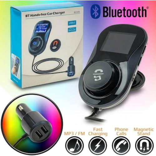 Ασύρματο Bluetooth Handsfree Mp3 Player Aυτοκινήτου 5v 3.0a Usb Lcd Bc30bq (κωδ.: 10809)