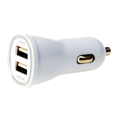 Techly Charger 2p Usb 5v 1a And 2.1a For Car Cigarette Lighter Socket White