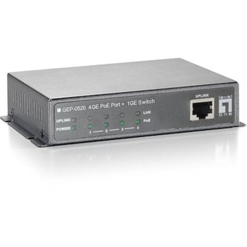 Network Switch Levelone 5x Ge Gep-0520 61.6w 4xpoeand