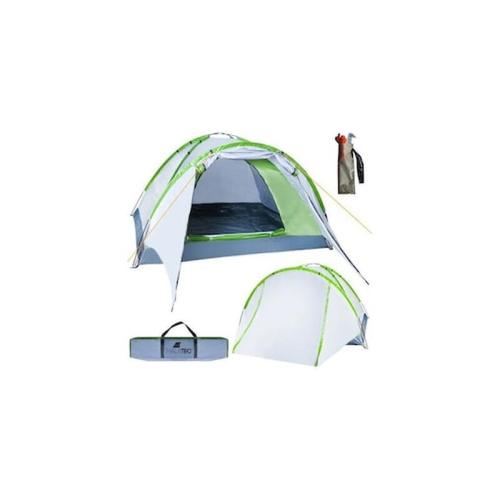 Σκηνή Camping 2-4 Ατόμων Με Extra Σκιαστρο Πόρτας, Σε Ασημί-πράσινο Χρώμα, Nevada, 320x200x140cm
