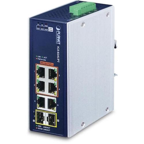 Network Switch Planet Industrial 4-port Ge 802.3at And 2 Ge And 2 100-1000x Sfp
