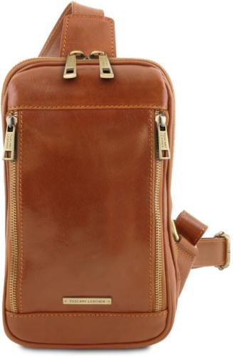 Ανδρικό τσαντάκι δερμάτινο Martin Tuscany Leather TL141536 Μελί