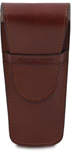 Δερμάτινη θήκη για στυλό ή πένα διπλή Tuscany Leather TL142130 Καφέ