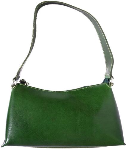 Δερμάτινη Τσάντα Ωμου Priscilla Firenze Leather 6504 Σκουρο Πρασινο