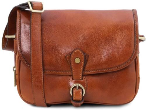 Γυναικεία Τσάντα Ώμου Δερμάτινη Alessia Tuscany Leather TL142020 Μελί