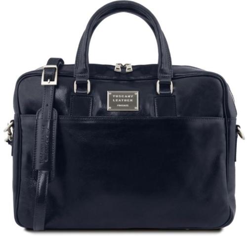 Τσάντα Laptop Δερμάτινη Urbino 15.6 ίντσες Tuscany Leather TL141241 Μπλε σκούρο