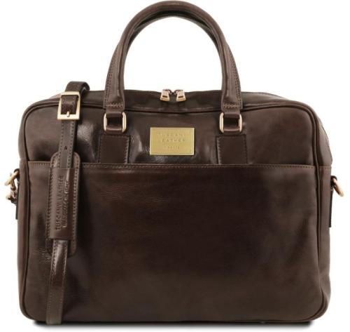 Τσάντα Laptop Δερμάτινη Urbino 15.6 ίντσες Tuscany Leather TL141894 Καφέ σκούρο