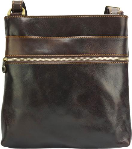 Δερμάτινη Τσάντα Ώμου Chiara Firenze Leather 6562 Σκούρο Καφέ