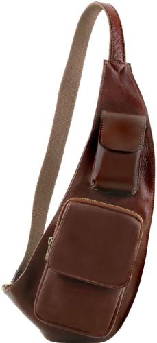 Ανδρικό Τσαντάκι Πλάτης Δερμάτινο TL141352 Καφέ Tuscany Leather