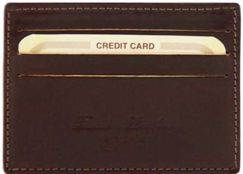 Δερμάτινη θήκη για Επαγγελματικές / Πιστωτικές κάρτες Tuscany Leather TL141011 Καφέ σκούρο