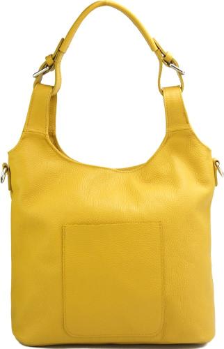 Δερμάτινη Τσάντα Ώμου Silvia Firenze Leather 9199 Κίτρινο