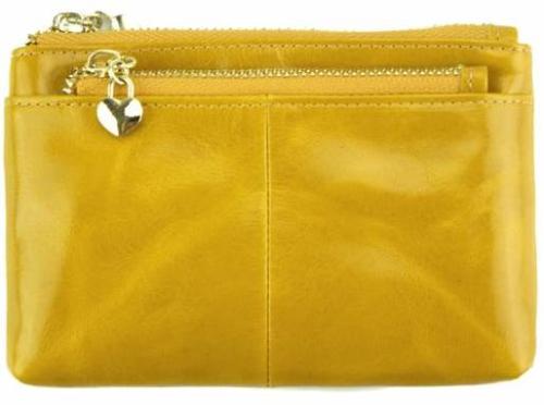 Δερμάτινο Πορτοφολάκι Sarah Firenze Leather PO8190 Κίτρινο
