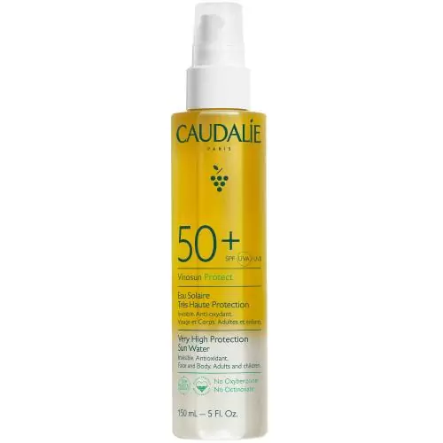 Caudalie Vinosun Protect Very High Protection Sun Water Spf50+ Διφασικό Αντηλιακό Spray Προσώπου, Σώματος & Μαλλιών, Πολύ Υψηλής Προστασίας για Όλη την Οικογένεια 150ml
