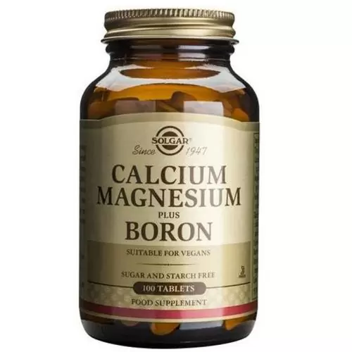 Solgar Calcium Magnesium Plus Boron Συμπλήρωμα Διατροφής που Συμβάλει στην Υψηλή Απορρόφηση του Ασβεστίου απο τα Οστά 100tabs